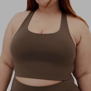 Girlfriend Collective Cafe Brown Paloma Racerback Sports Bra Style 1002 Sz M